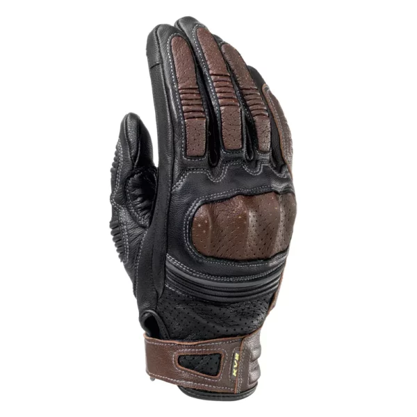 Guanti Moto in Pelle Clover KVS Marrone/Nero