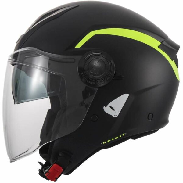 CASCO MOTO JET URBAN UFO SPIRIT Nero/Giallo/Fluo