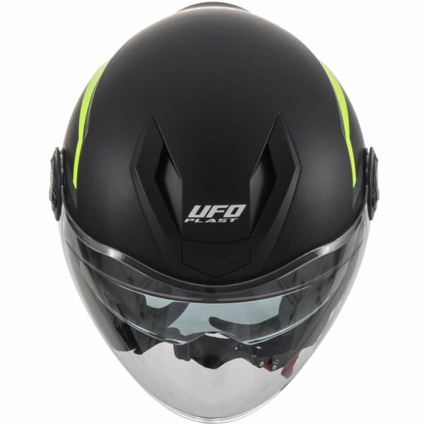 CASCO MOTO JET URBAN UFO SPIRIT Nero/Giallo/Fluo