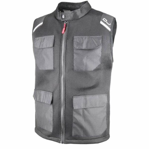 Gilet Moto in Tessuto Traforato OJ PENTA Nero