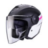 Casco Moto Jet Caberg SOHO NERO OPACO/BIANCO/FUCSIA Visiera Lunga