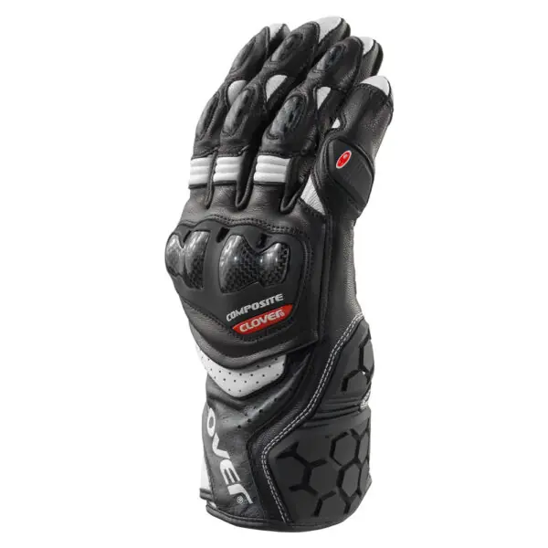 Guanti Moto in Pelle  Clover RSC-4 Nero/Bianco