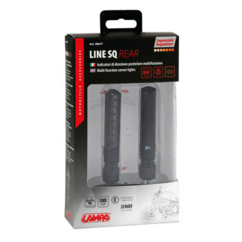 Coppia Frecce Posteriori A Led Sequenziale Moto Lampa 90477 Line SQ Rear Con Luce di Posizione/Stop
