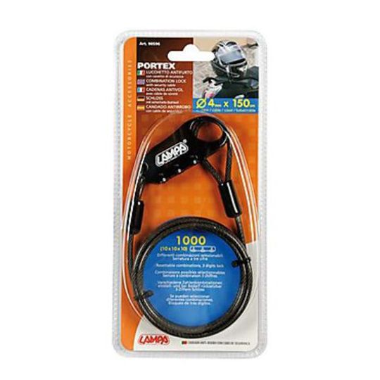 Antifurto Moto Modello Portex Con Cavo Di Sicurezza 150 Cm