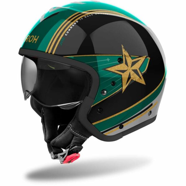 Casco Moto Airoh J110 COMMAND Verde Menta Lucido