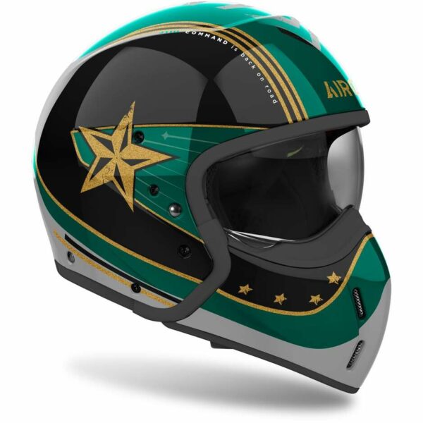 Casco Moto Airoh J110 COMMAND Verde Menta Lucido
