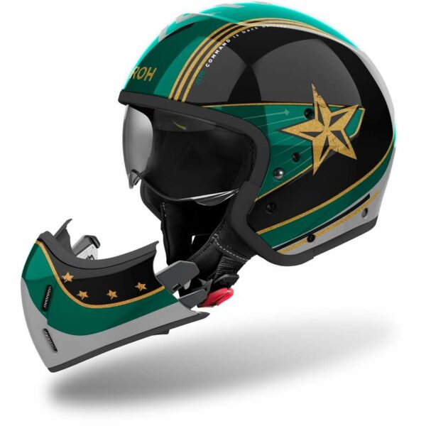 Casco Moto Airoh J110 COMMAND Verde Menta Lucido