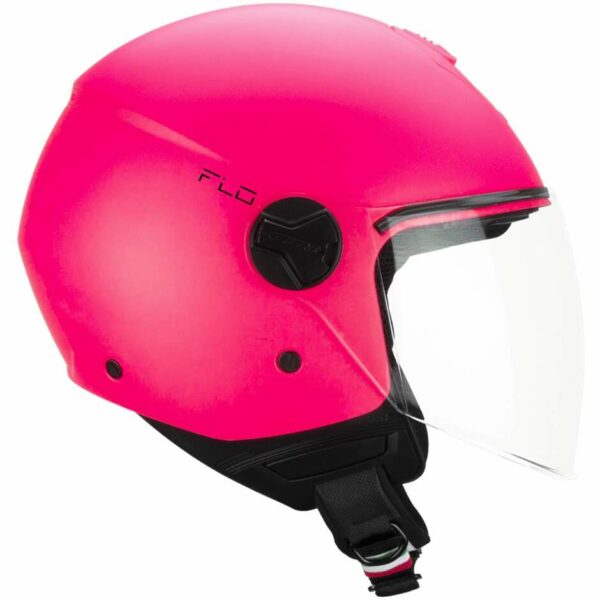 Casco Moto Jet CGM 167A FLO MONO Rosa Fluo Opaco - Visiera Lunga