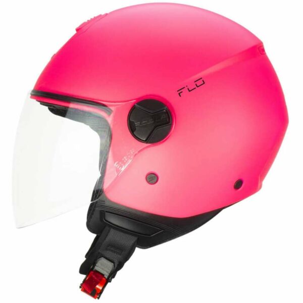 Casco Moto Jet CGM 167A FLO MONO Rosa Fluo Opaco - Visiera Lunga