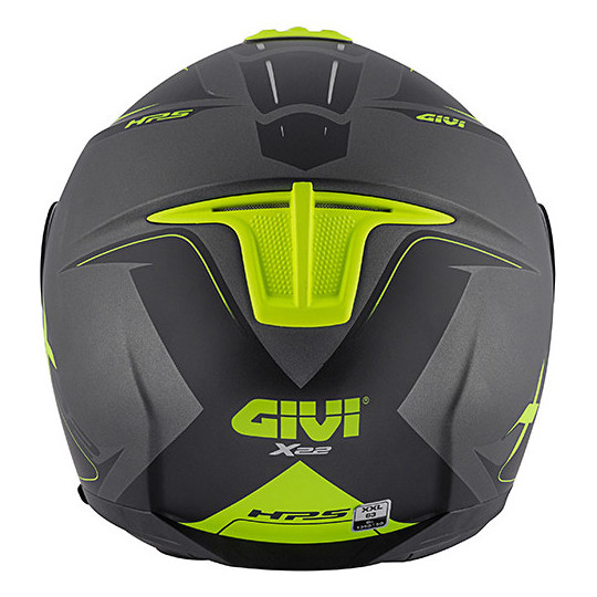 Casco Moto Jet Givi X.22 Planet Hyper Nero grigio Giallo Doppia Visiera