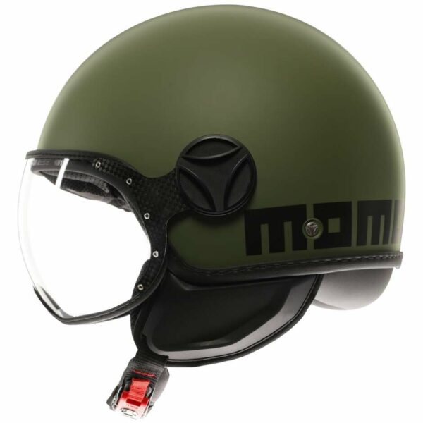CASCO MOTO JET MOMO DESIGN FGTR CLASSIC MONO VERDE MILITARE NERO 22.06