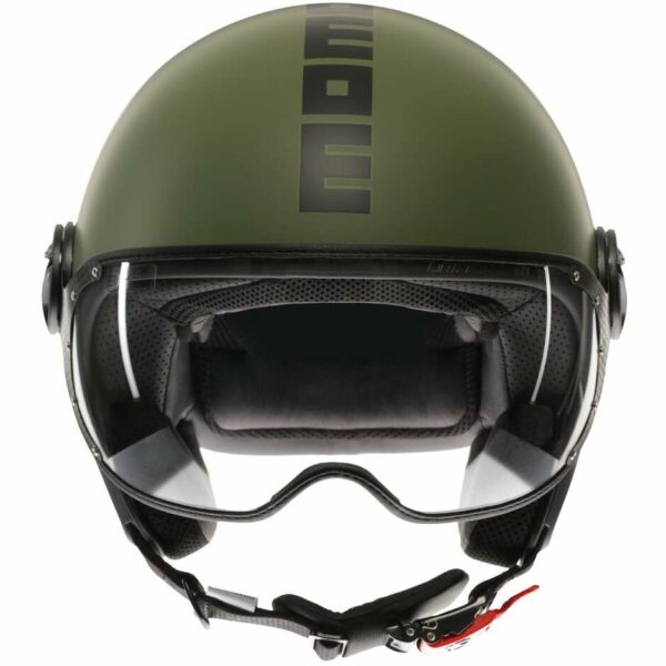 CASCO MOTO JET MOMO DESIGN FGTR CLASSIC MONO VERDE MILITARE NERO 22.06