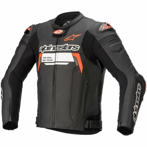 GIUBBOTTO ALPINESTARS IN PELLE  MISSILE V2 IGNITION NERO/ROSSO/FLUO