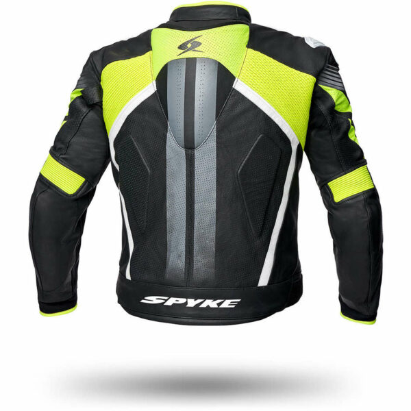 Giubbotto MOTO In PELLE RACING SPYKE ESTORIL EVO Nero/Giallo/Fluo
