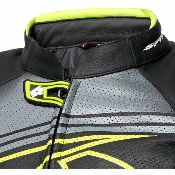 Giubbotto MOTO In PELLE RACING SPYKE ESTORIL EVO Nero/Giallo/Fluo