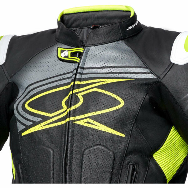 Giubbotto MOTO In PELLE RACING SPYKE ESTORIL EVO Nero/Giallo/Fluo