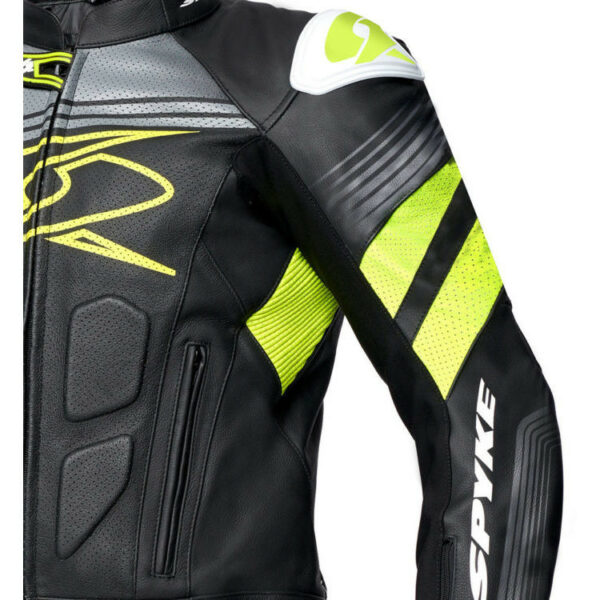 Giubbotto MOTO In PELLE RACING SPYKE ESTORIL EVO Nero/Giallo/Fluo