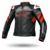 Giubbotto Moto In Pelle Racing SPYKE ESTORIL EVO Nero/Rosso/Fluo