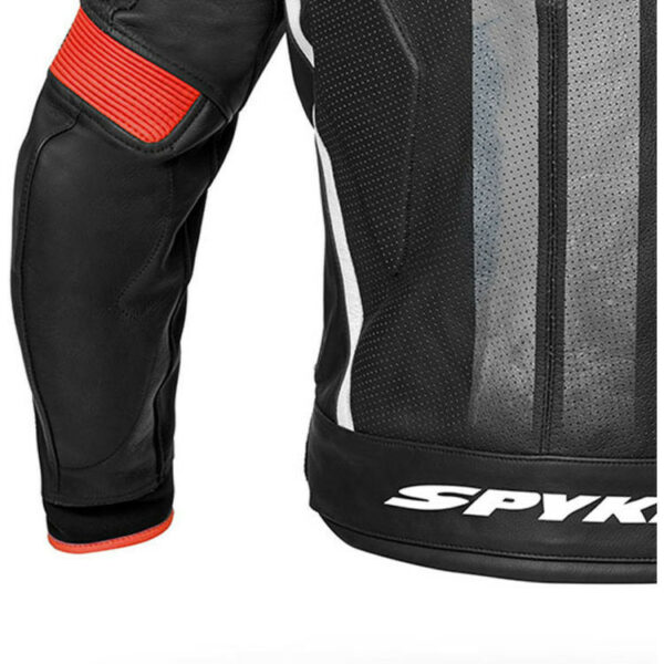 Giubbotto Moto In Pelle Racing SPYKE ESTORIL EVO Nero/Rosso/Fluo