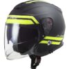 Casco Jet in Fibra Moto Ls2 OF521 INFINITY Hyper Titanio Opaco Giallo Fluo