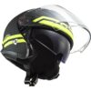Casco Jet in Fibra Moto Ls2 OF521 INFINITY Hyper Titanio Opaco Giallo Fluo