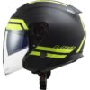 Casco Jet in Fibra Moto Ls2 OF521 INFINITY Hyper Titanio Opaco Giallo Fluo