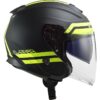 Casco Jet in Fibra Moto Ls2 OF521 INFINITY Hyper Titanio Opaco Giallo Fluo