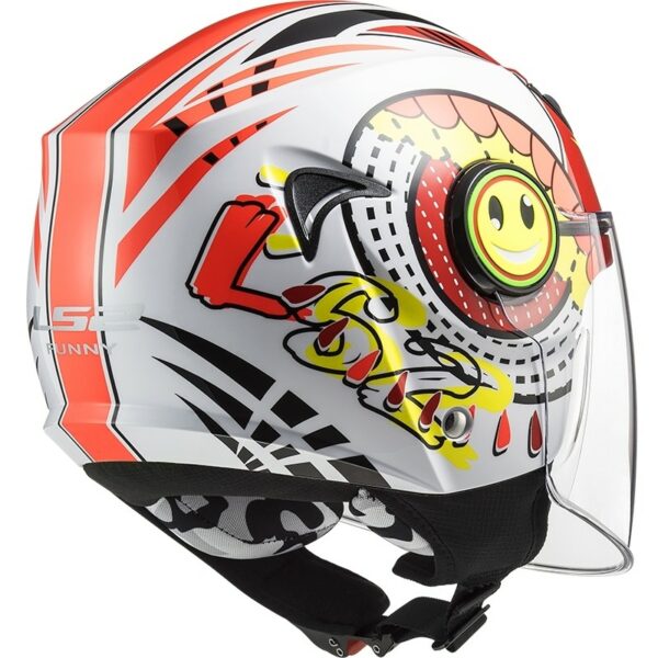 Casco Moto Bambino Jet Ls2 OF602 FUNNY Sluch Rosso Bianco