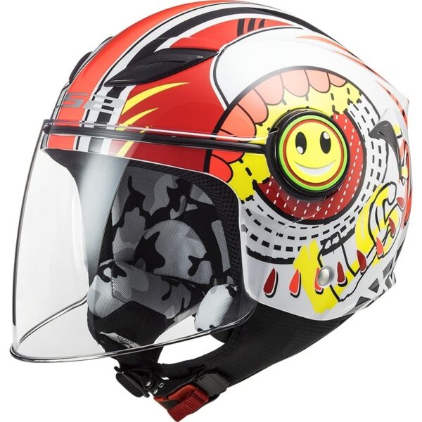 Casco Moto Bambino Jet Ls2 OF602 FUNNY Sluch Rosso Bianco