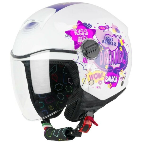 Casco Moto Jet Bambino CGM 261g MINI COMICS Fucsia Bianco