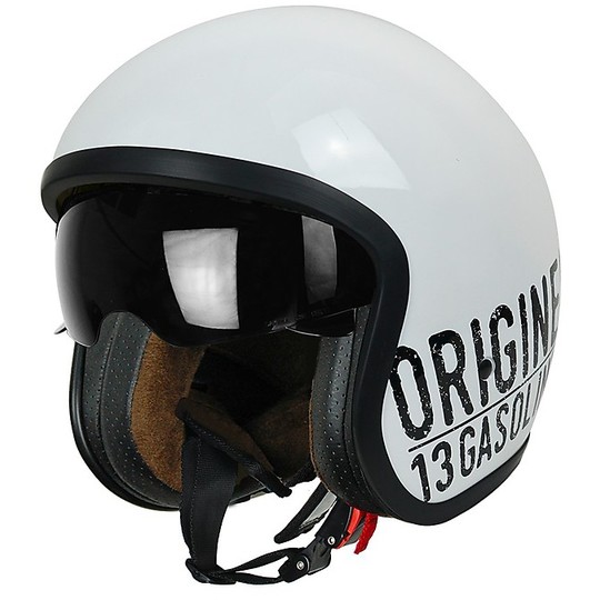 Casco Moto Jet Custom Origine SPRINT GASOLINE 13 Bianco Lucido