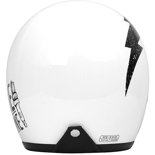 Casco Moto Jet Custom Origine SPRINT GASOLINE 13 Bianco Lucido