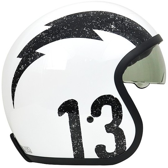 Casco Moto Jet Custom Origine SPRINT GASOLINE 13 Bianco Lucido