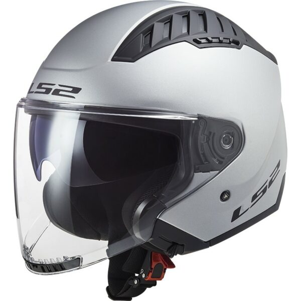 Casco Moto Jet Doppia Visiera Ls2 OF600 Copter Solid Silver Opaco