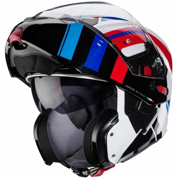 Casco Moto Modulare Omologato P/J Caberg HORUS X ROAD Bianco Nero Rosso Blu
