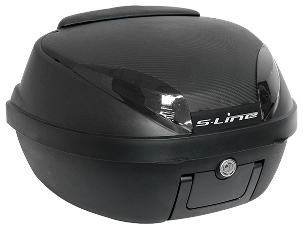 Bauletto Moto 42 Litri Nero Opaco/Carbonio Con Piastra Schienalino e Maniglia