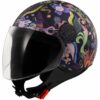 Casco Jet Moto Ls2 OF558 SPHERE LUX 2 BLOOM Blu Opaco Rosa