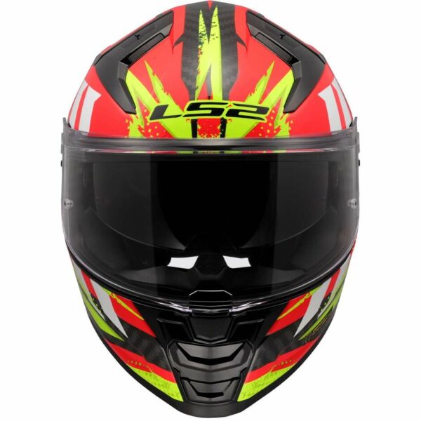 Casco Moto Integrale In Carbonio LS2 FF811 VECTOR II C TANTIC Rosso Giallo Fluo