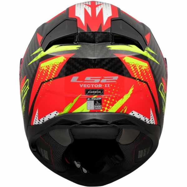 Casco Moto Integrale In Carbonio LS2 FF811 VECTOR II C TANTIC Rosso Giallo Fluo