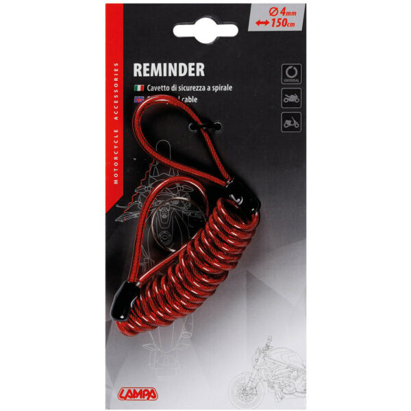 Cavetto di Sicurezza Moto Lampa Reminder Rosso