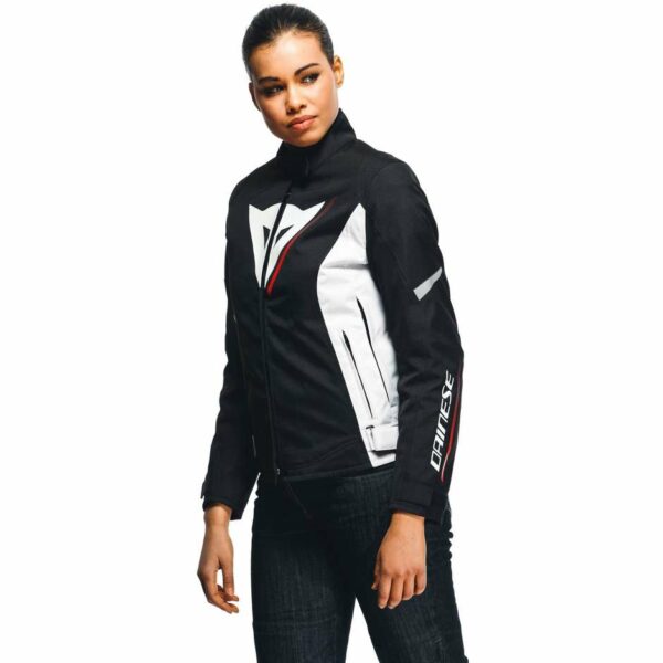 Giacca Moto Donna Dainese VELOCE LADY D-DRY Nero Bianco Lava Rosso