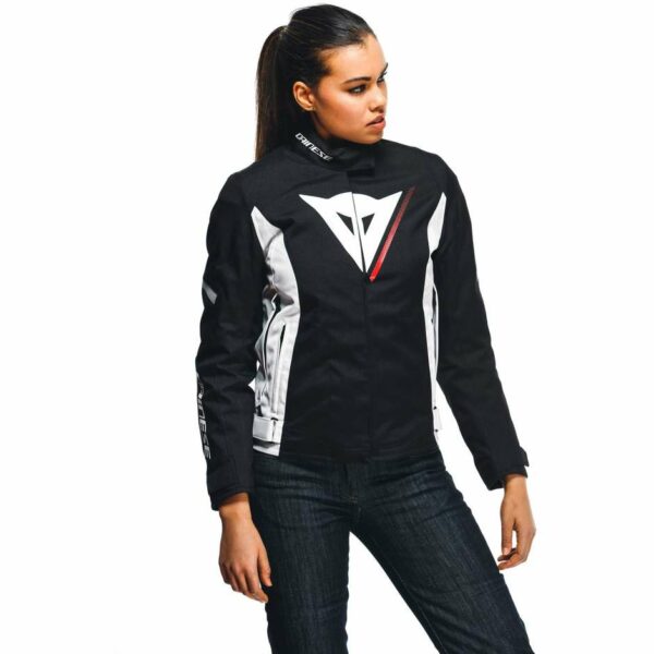 Giacca Moto Donna Dainese VELOCE LADY D-DRY Nero Bianco Lava Rosso