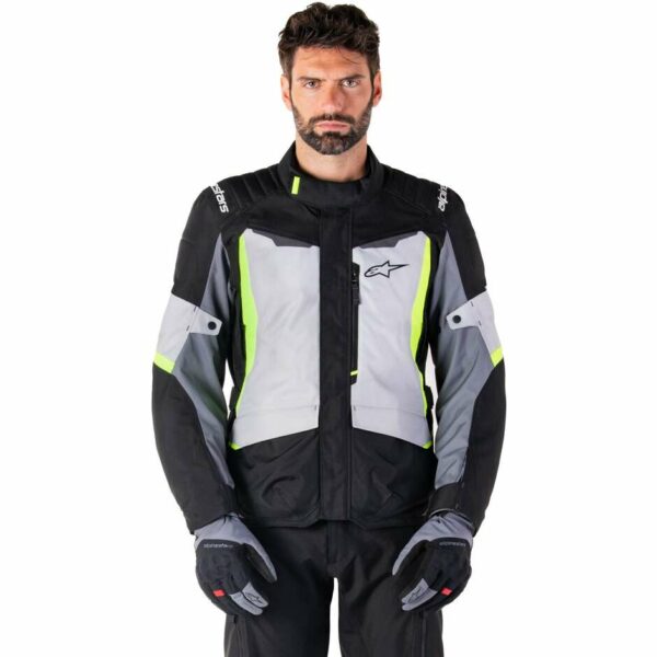 Giubbotto Moto Tessuto Alpinestars ST-1 WATERPROOF Ice Grigio Nero Giallo Fluo