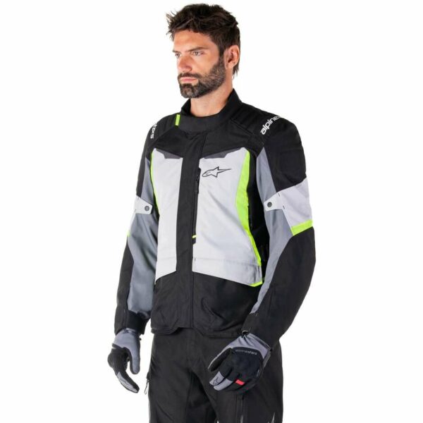 Giubbotto Moto Tessuto Alpinestars ST-1 WATERPROOF Ice Grigio Nero Giallo Fluo