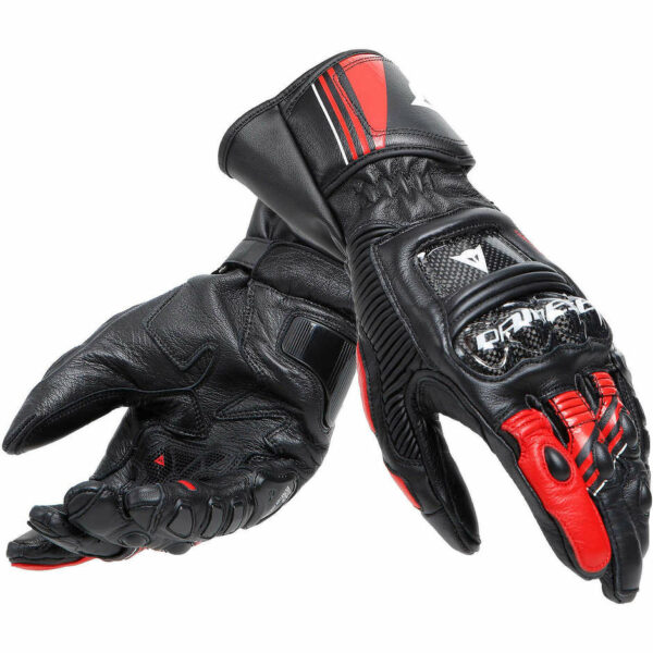 Guanti Moto in Pelle Dainese DRUID 4 Nero Lava Rosso Bianco