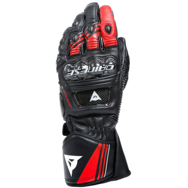 Guanti Moto in Pelle Dainese DRUID 4 Nero Lava Rosso Bianco