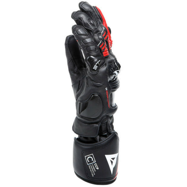 Guanti Moto in Pelle Dainese DRUID 4 Nero Lava Rosso Bianco