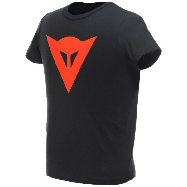 Maglia Bambino Casual Dainese T-Shirt Casual LOGO KID Nero Rosso Fluo