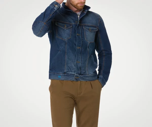 Giacca Jeans Moto PMJ West Blu AAA