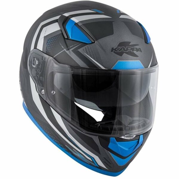 Casco Moto Integrale Kappa KV-41 Dallas Simple Nero/Blu/Opaco